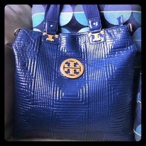 Tory Burch Patent Zip Tote